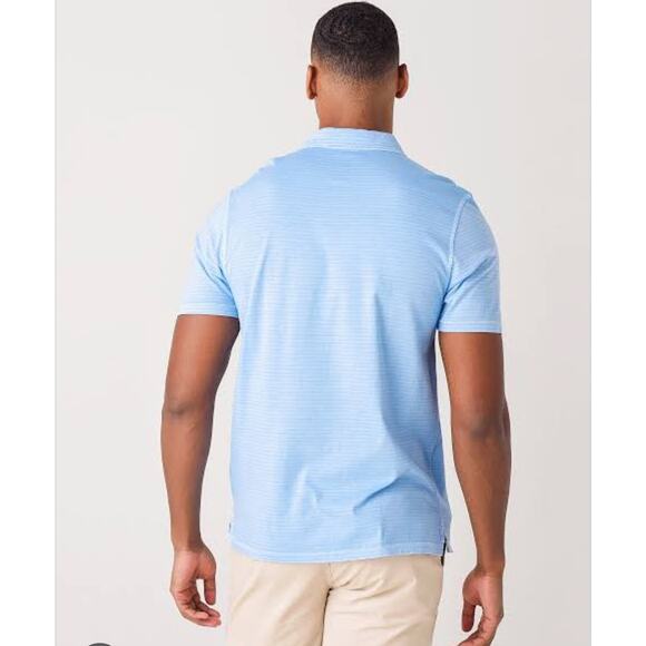 Vineyard Vines Island Men's Polo Shirt Blue Striped Pima Cotton GOLF Beach XL - Picture 9 of 10